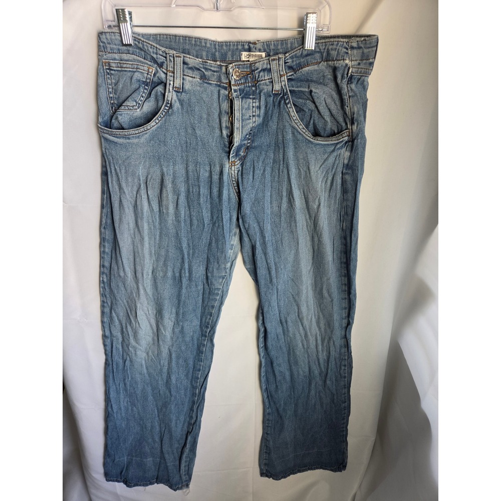 ME Sportswear Mens XL Light Wash Straight Leg Denim Jeans Button Fly Vintage